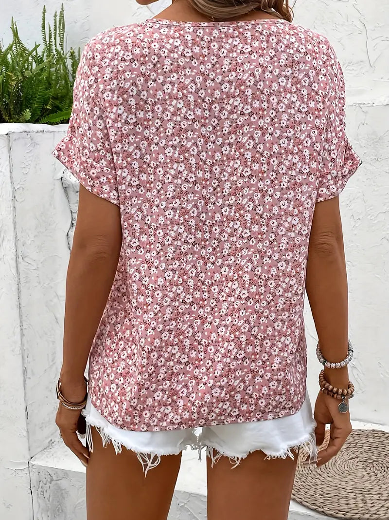 Grace | Casual Floral Button Front Summer Blouse