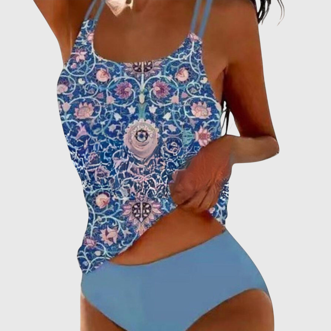 Jessica | Dames Badpak met Ruffles, Gelaagde Rok en V-Hals
