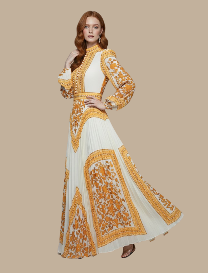 Kendra | Dames Geplooide Maxi Avondjurk Gown