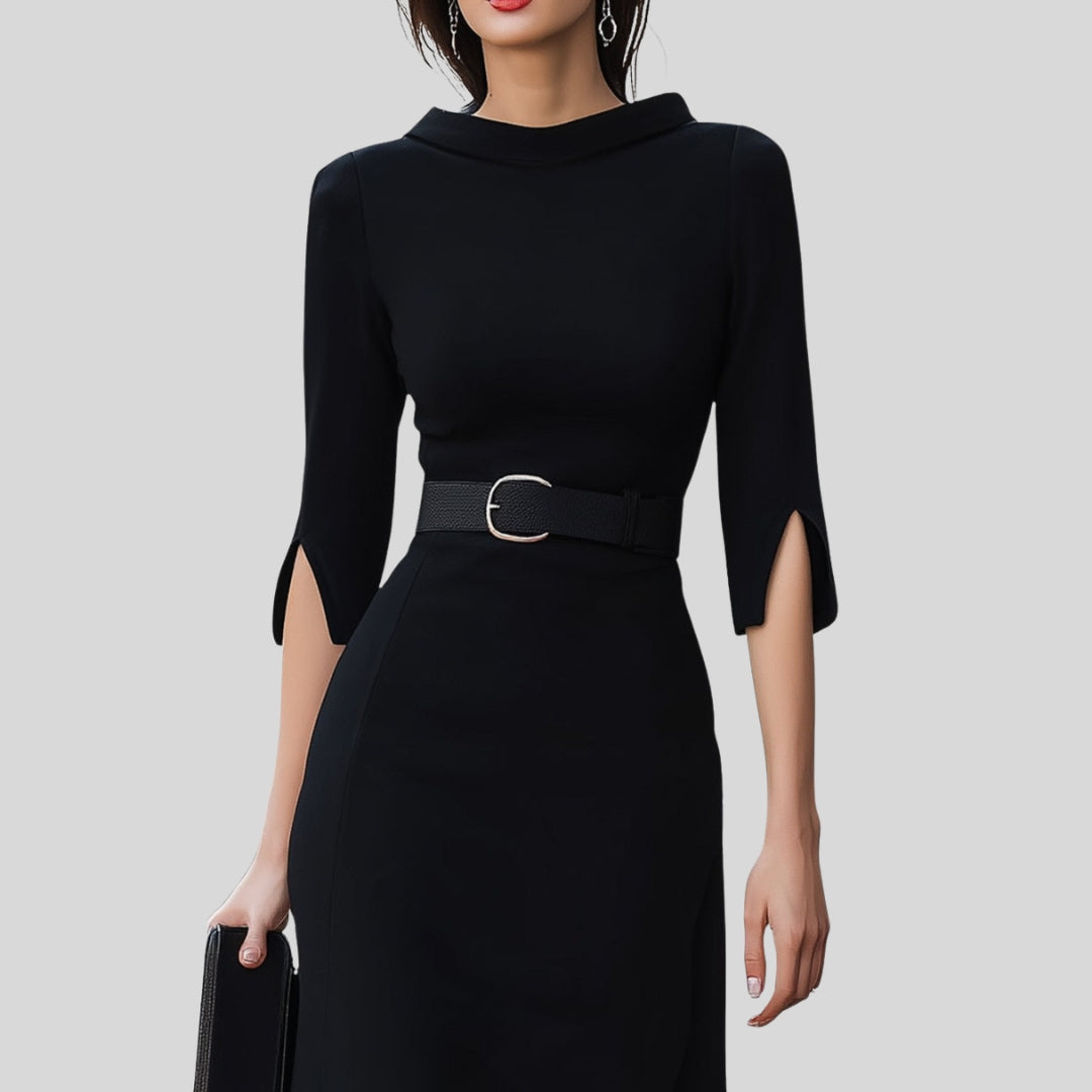 Haven | Dames Elegante Midi Jurk met Riem