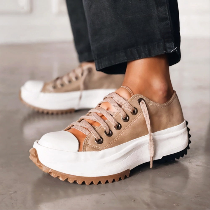 Cosette | Dames Casual Sneakers Met Veters En Plateauzool
