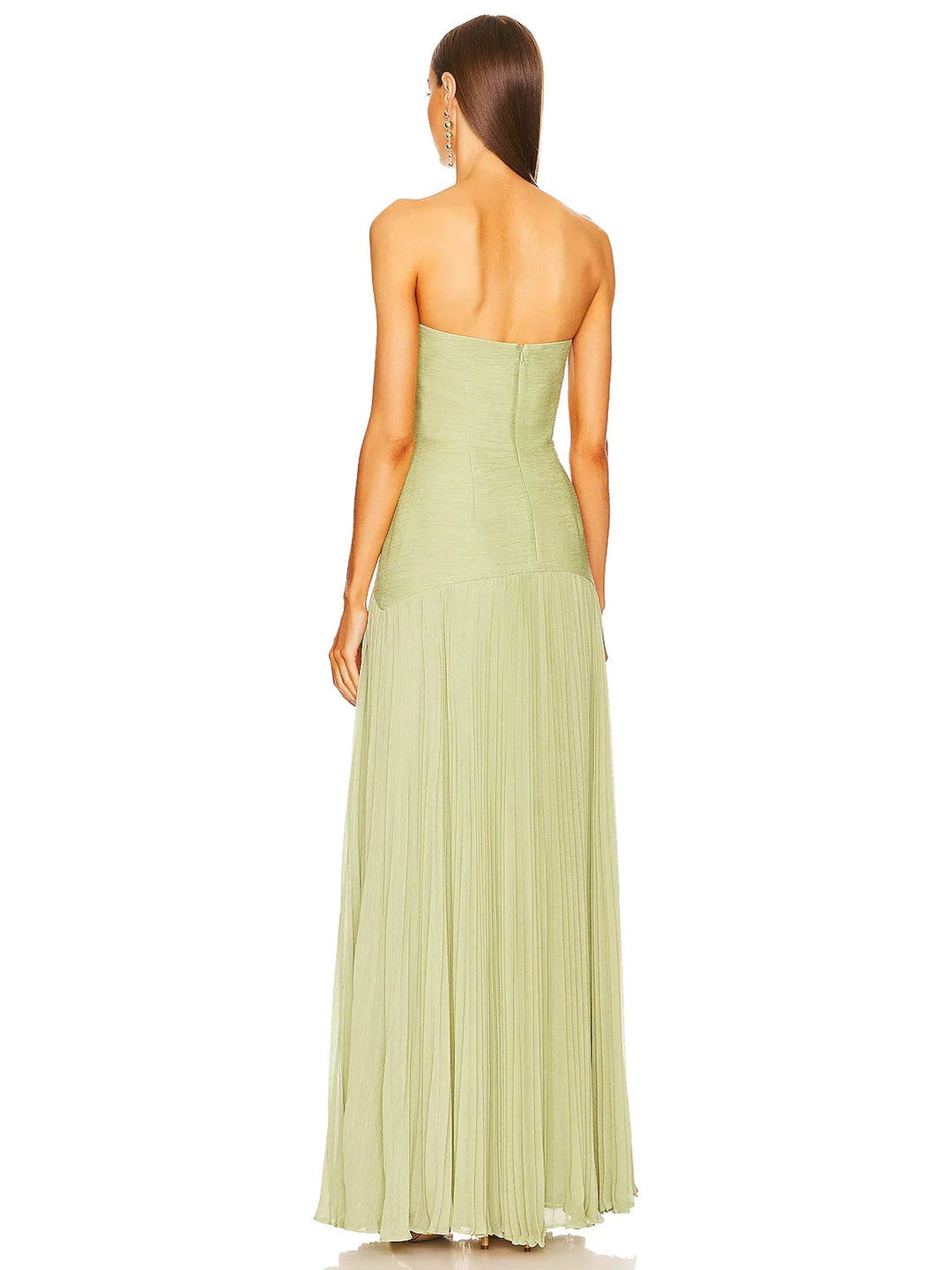 Emma | Dames Strapless Geplooide Maxi Jurk Voor Bruiloftsgasten