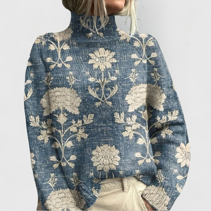 Kiara | Dames Comfortabele Gebreide Trui met Natuurprint