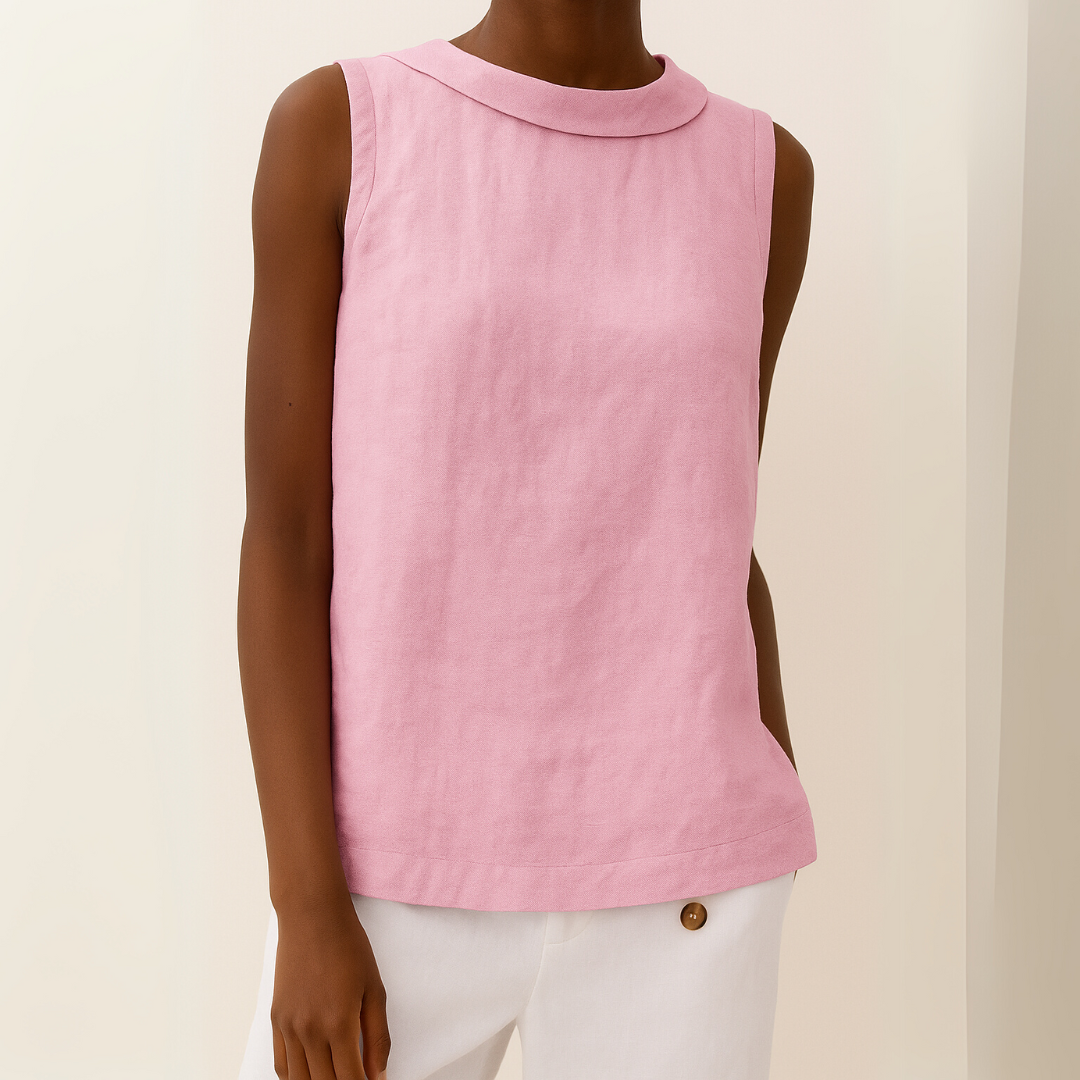 Morgan | Dames Mouwloze Casual Top met Ronde Hals