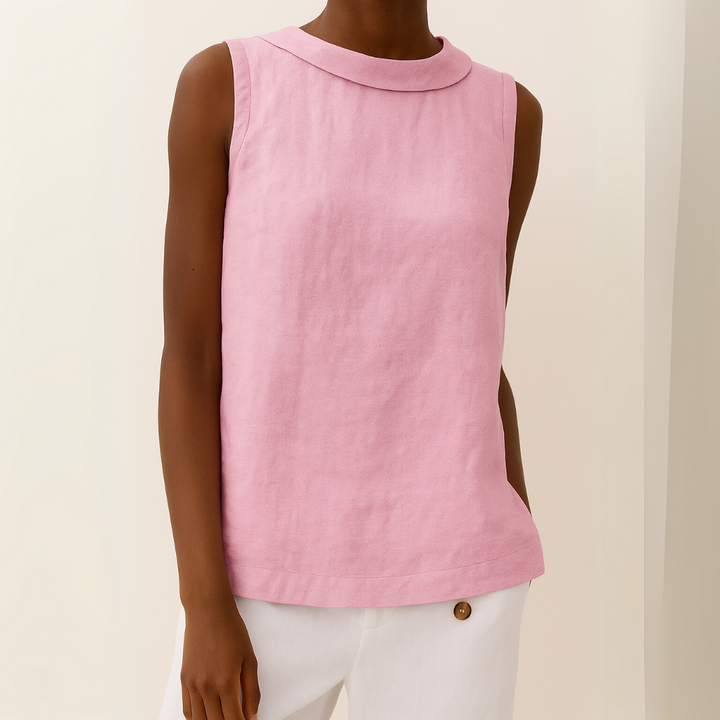 Morgan | Dames Mouwloze Casual Top met Ronde Hals