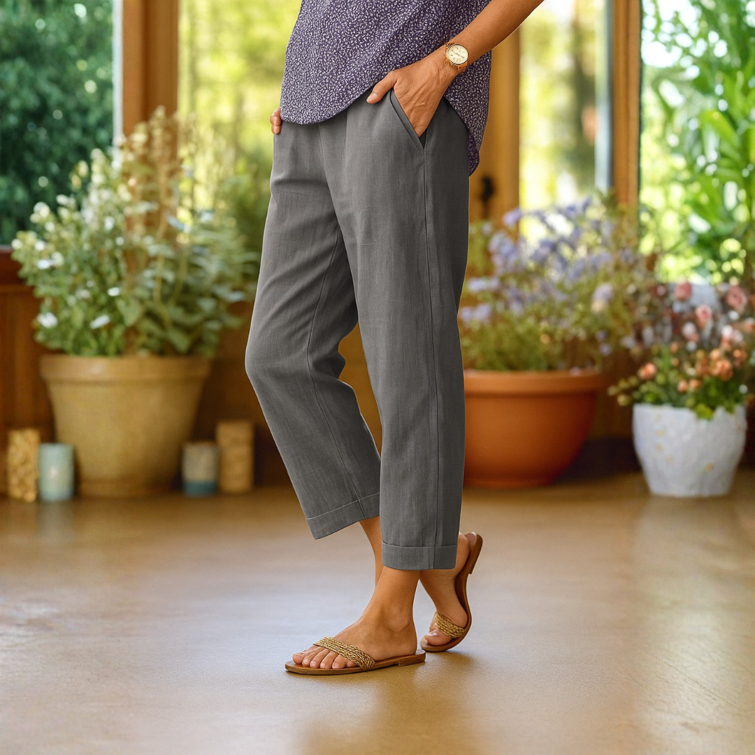 Juliana | Dames Casual Broek met Rechte Pijpen en Zakken