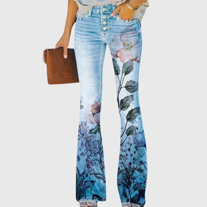 Kimberly | Dames Skinny Jeans met Bloemenprint
