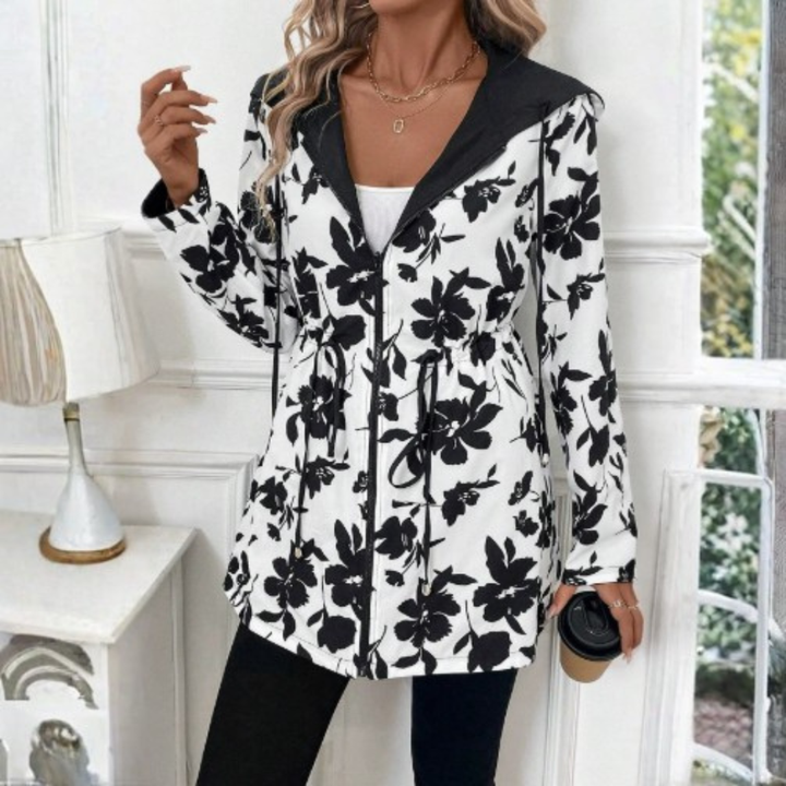 Clara | Dames Hoodie Jas Met Luipaardprint En Ritssluiting