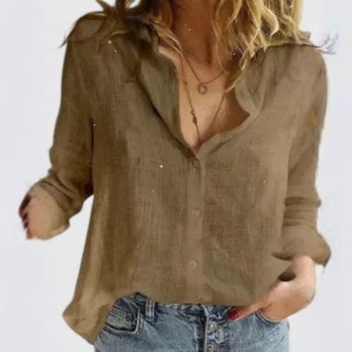 Harlow | Dames Casual Blouse met Knopen en V-hals