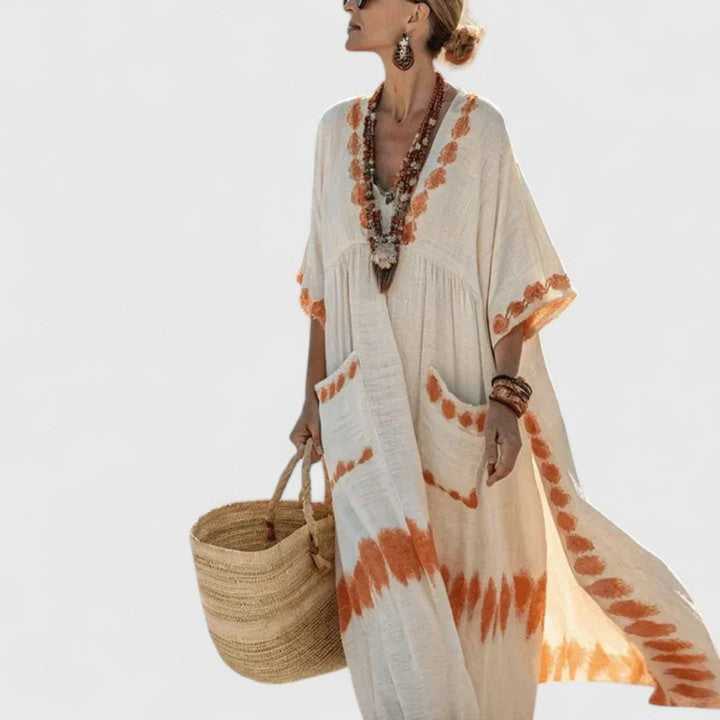 Diana | Dames Boho Maxi Jurk met Zakken