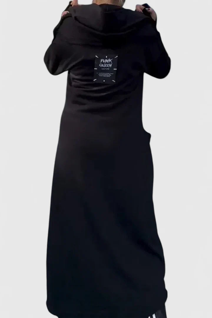 Dames Lange Jurk met Asymmetrische Zoom en Ritssluiting