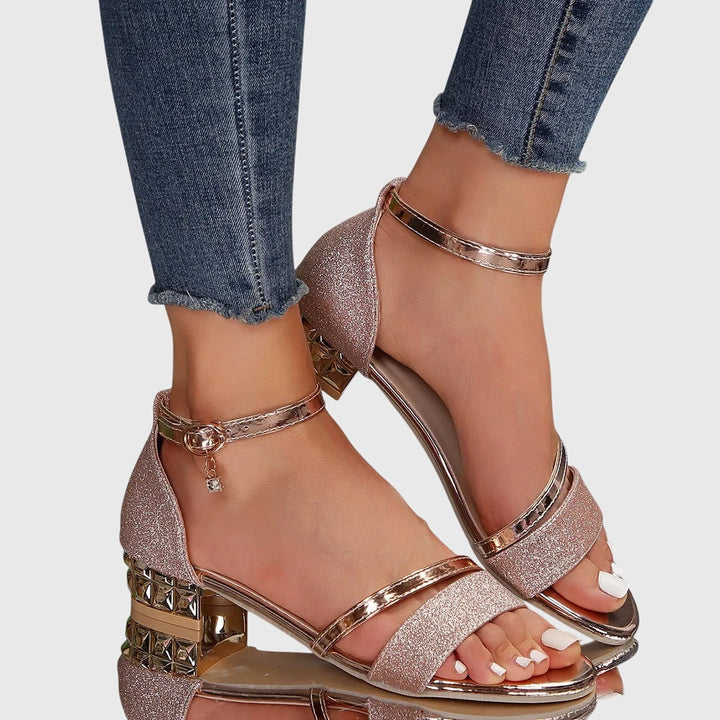 Andrea | Dames sandalen met enkelband en blokhak