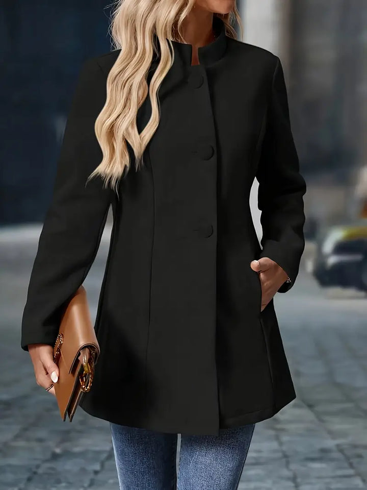 Athena | Dames Lange Herfstjas met Knoopsluiting
