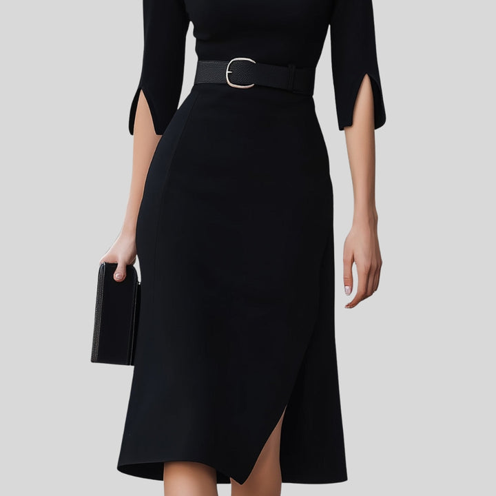 Haven | Dames Elegante Midi Jurk met Riem