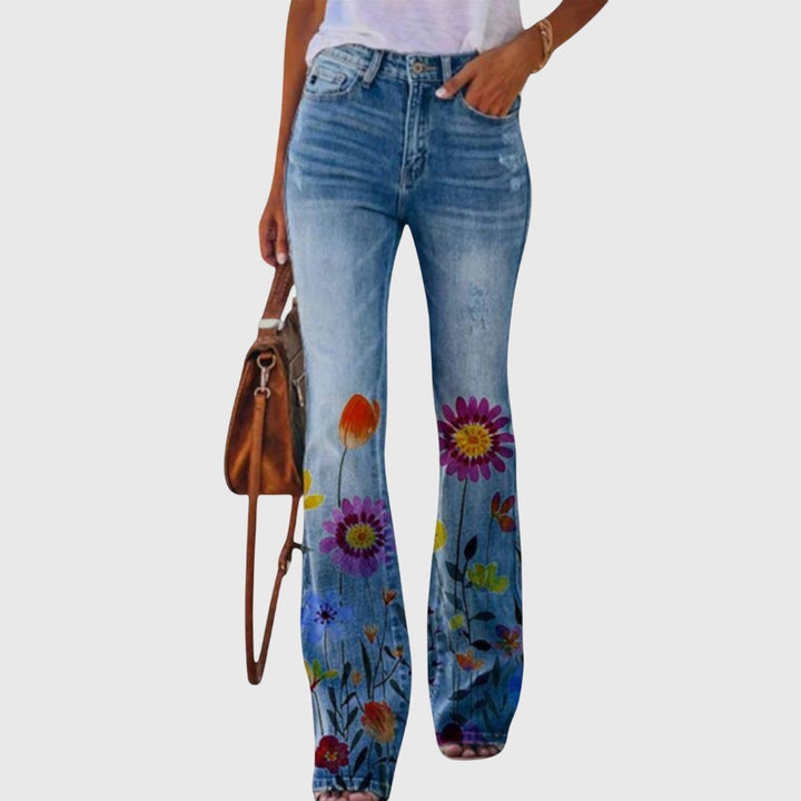 Kimberly | Dames Skinny Jeans met Bloemenprint