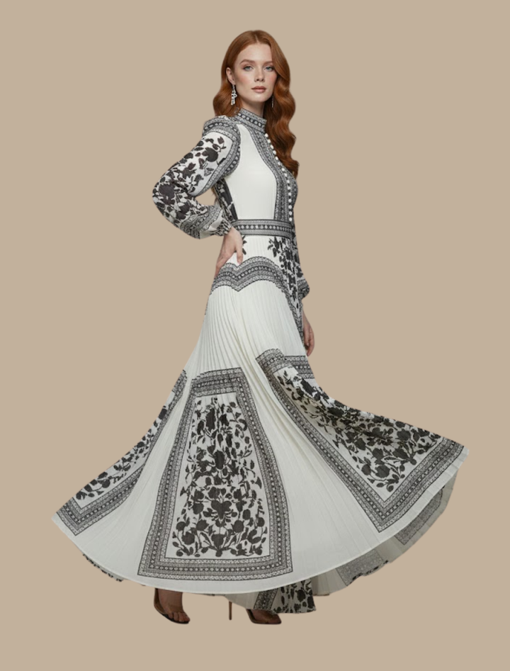 Kendra | Dames Geplooide Maxi Avondjurk Gown
