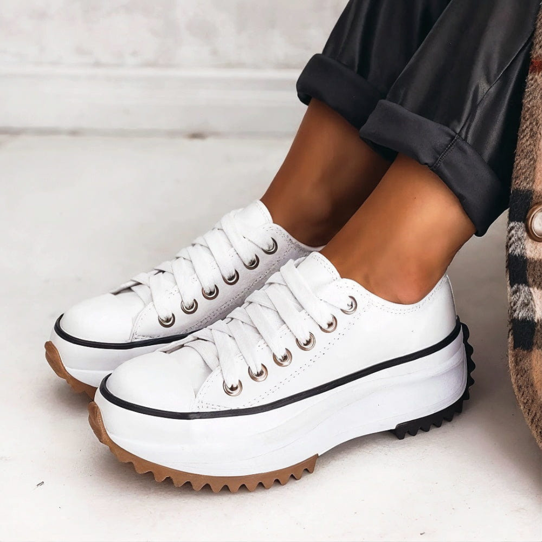 Cosette | Dames Casual Sneakers Met Veters En Plateauzool