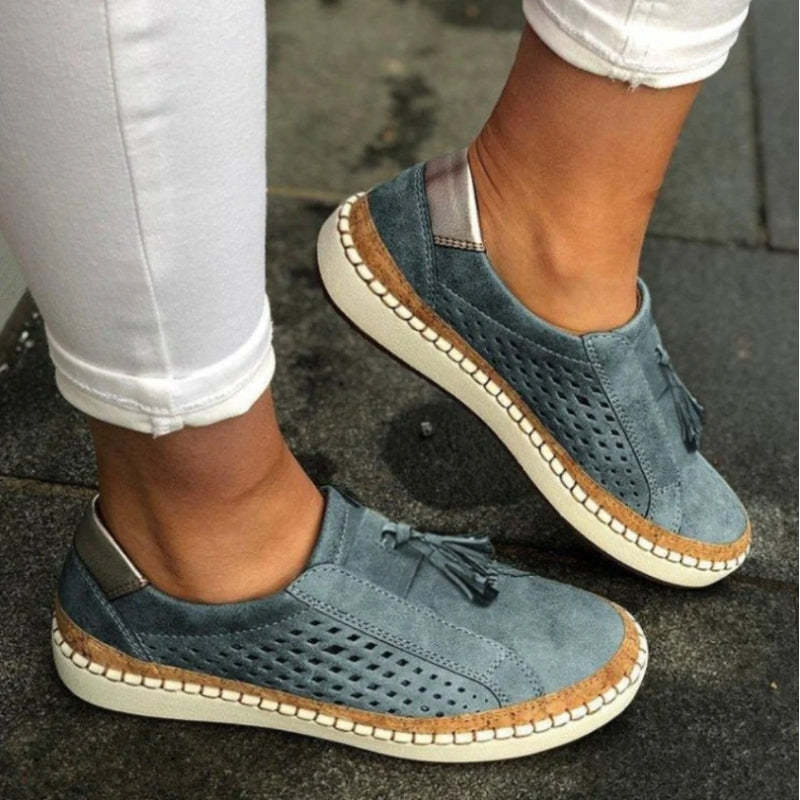 Heidi | Dames Geperforeerde Instap Casual Sneakers