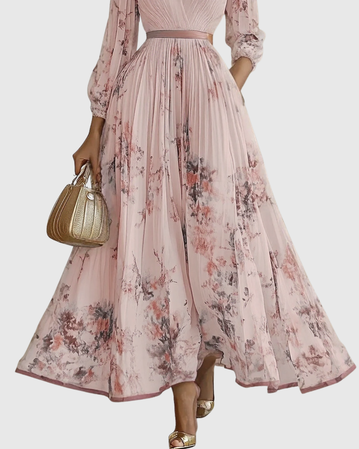 Trinity | Dames mouwloze geplooide midi-jurk met bloemenprint