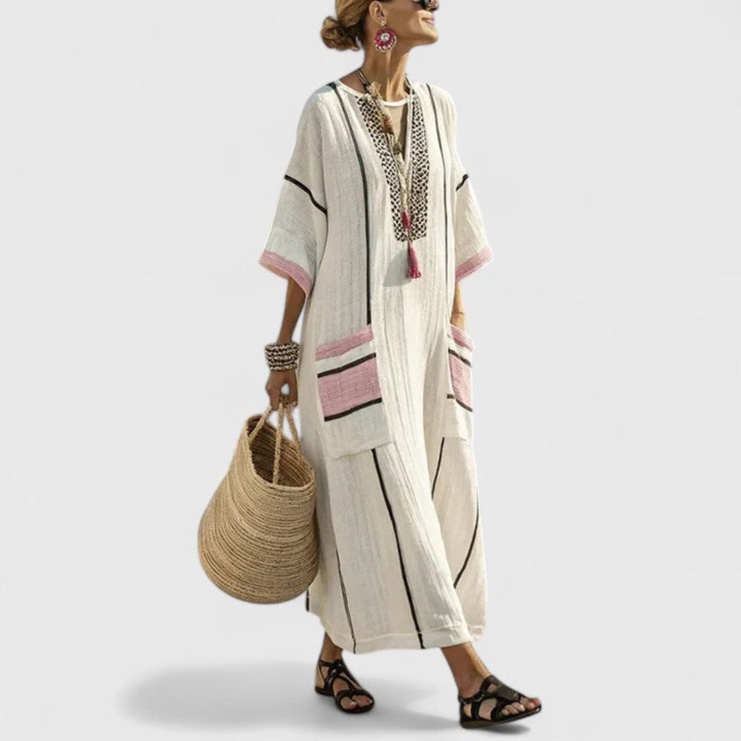 Diana | Dames Boho Maxi Jurk met Zakken