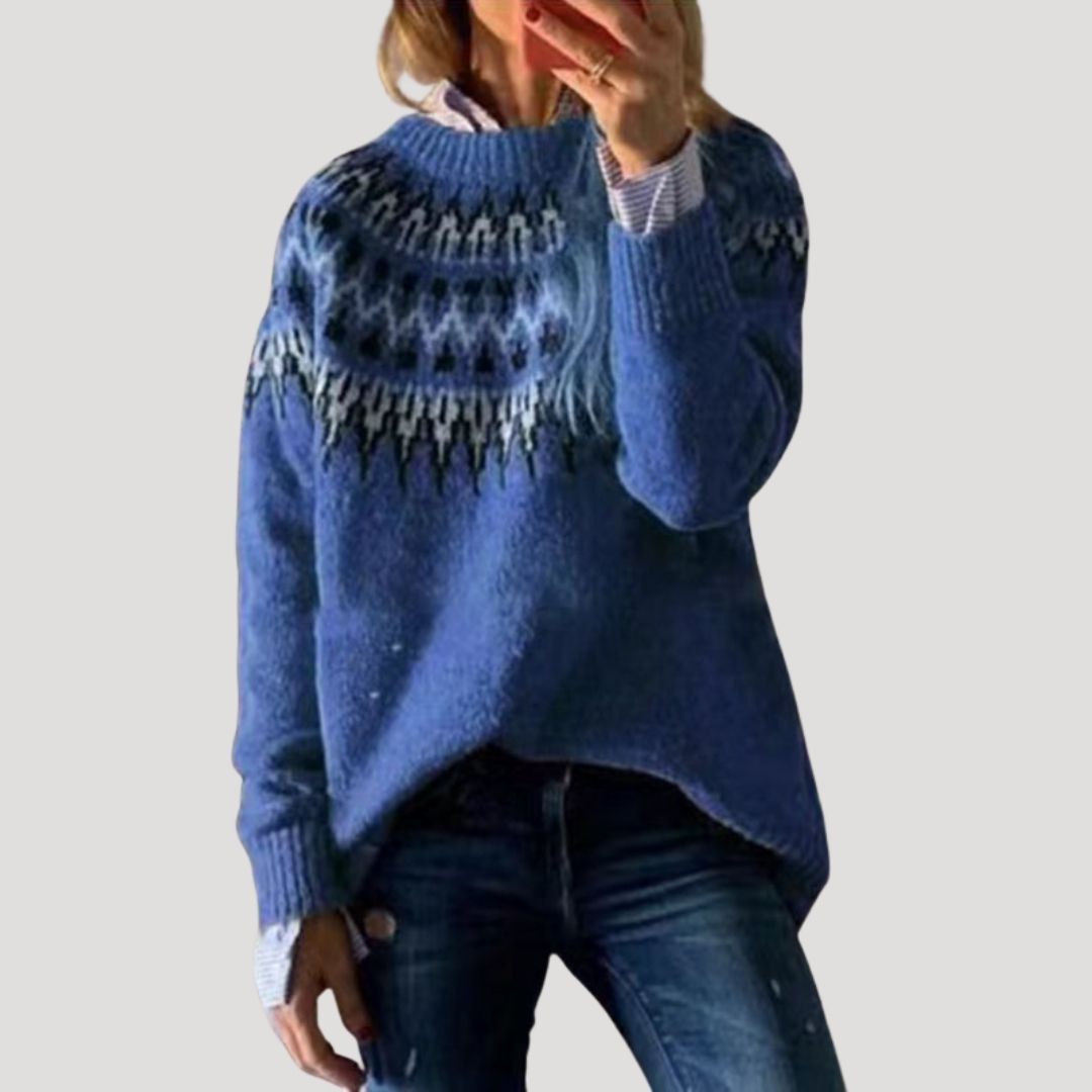 Jacqueline | Dames Lente Geprint Gebreide Trui