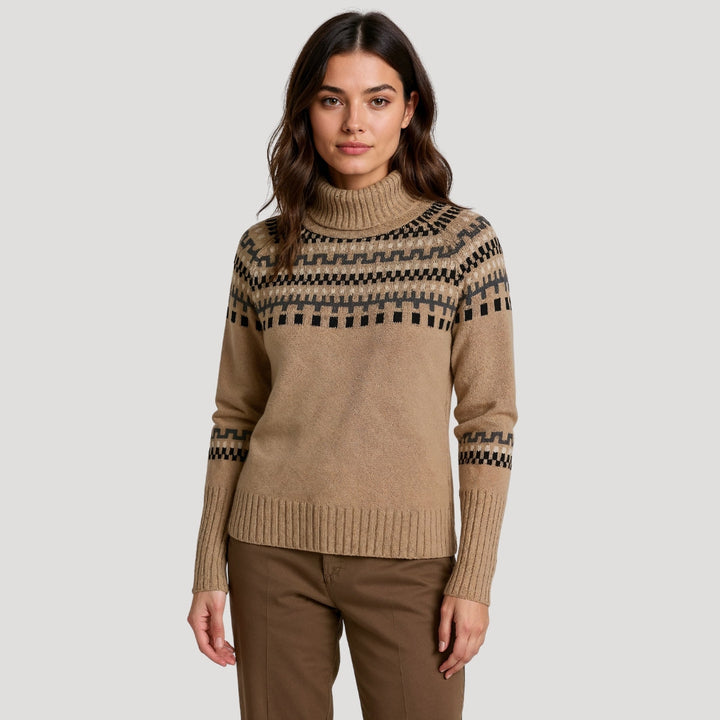 Heidi | Dames Lente Geprint Coltrui Gebreide Trui