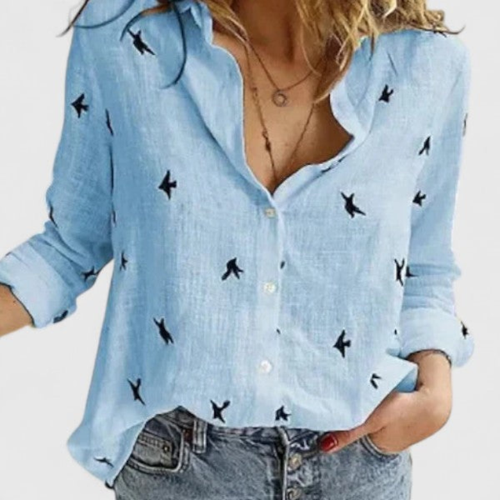 Harlow | Dames Casual Blouse met Knopen en V-hals