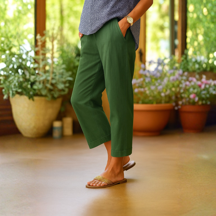 Juliana | Dames Casual Broek met Rechte Pijpen en Zakken