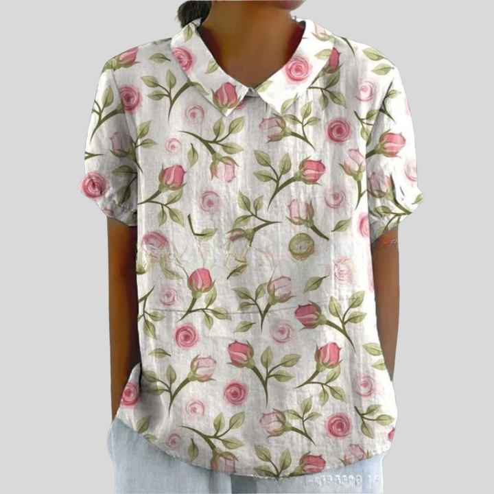 Daisy | Dames Casual Top Met Bloemenprint En Kraag