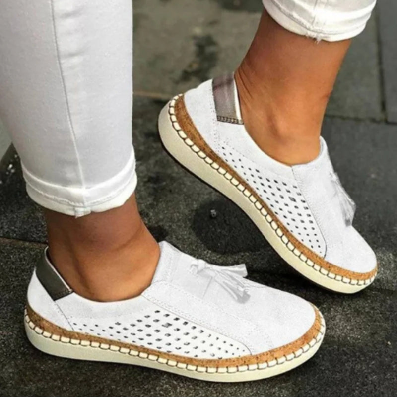 Heidi | Dames Geperforeerde Instap Casual Sneakers