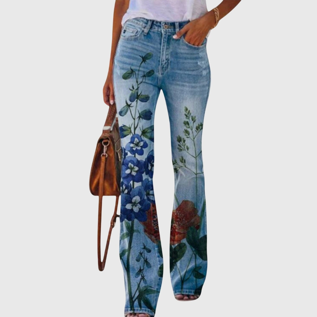 Kimberly | Dames Skinny Jeans met Bloemenprint