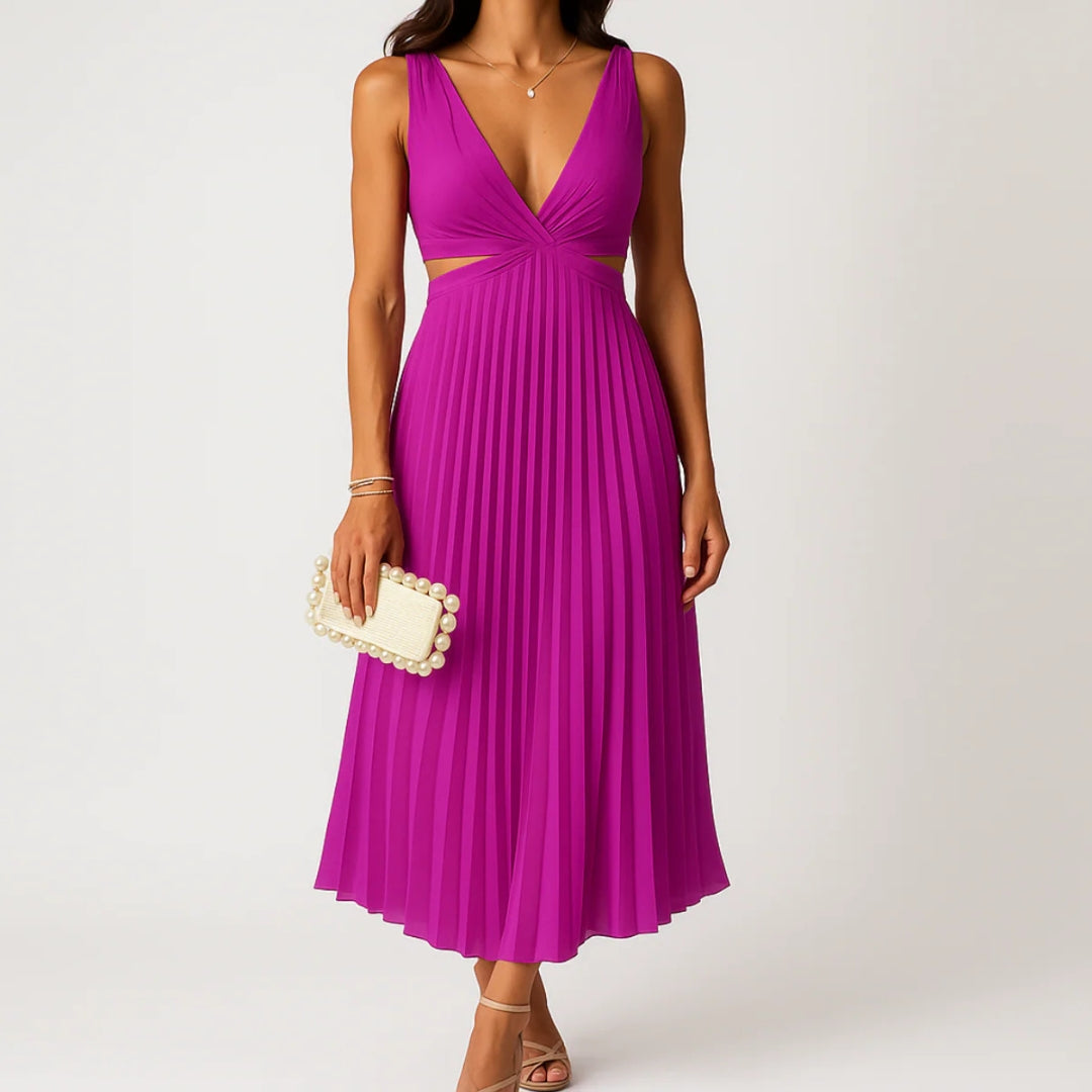 Paige | Dames One Shoulder Geplooide Maxi Avondjurk