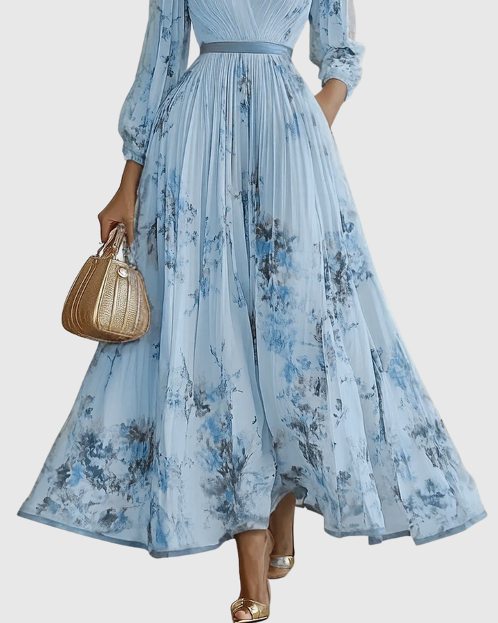 Trinity | Dames mouwloze geplooide midi-jurk met bloemenprint