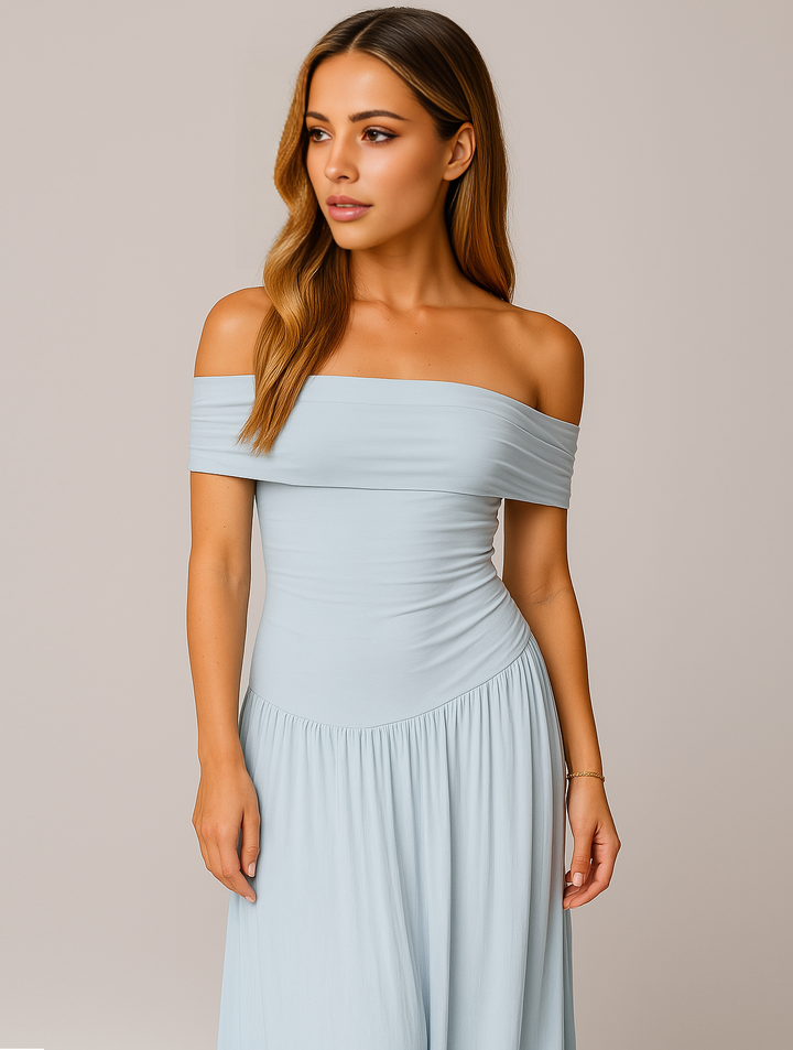 Felicity | Dames Plissé Maxi Bruidsgastjurk