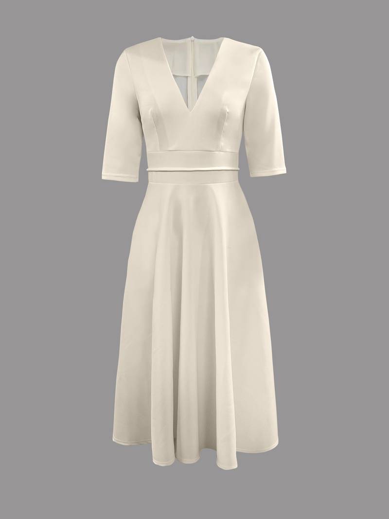 Chloe | Elegante Flared Midi-jurk voor Vrouwen als Gast op een Huwelijk