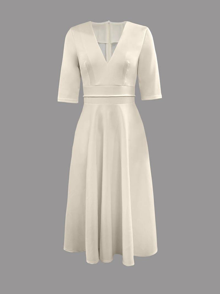 Chloe | Elegante Flared Midi-jurk voor Vrouwen als Gast op een Huwelijk