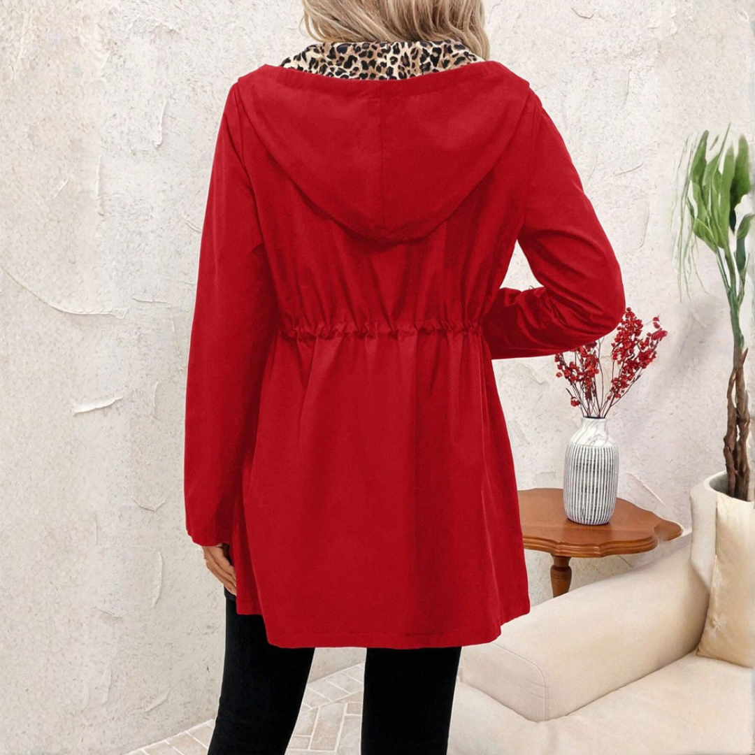 Clara | Dames Hoodie Jas Met Luipaardprint En Ritssluiting