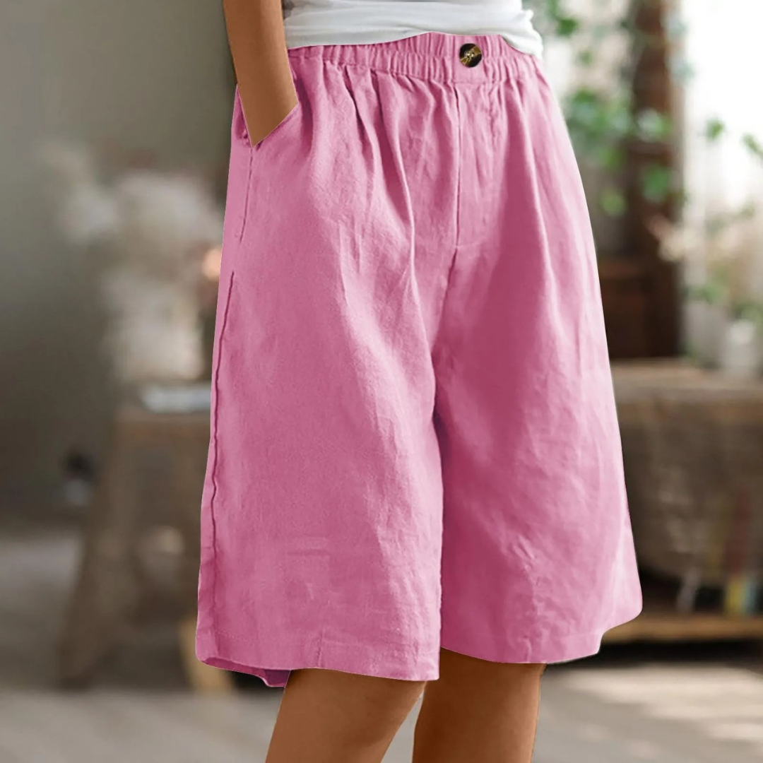 Mariana | Dames Casual Short met Wijde Pijpen en Zakken