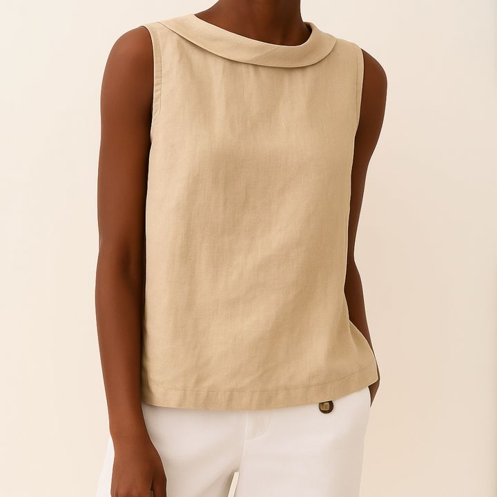 Morgan | Dames Mouwloze Casual Top met Ronde Hals