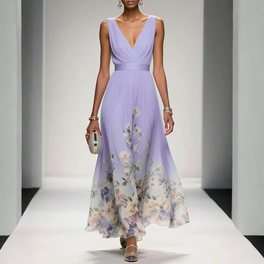 Sophia | Dames Jurk met Bloemenprint voor Bruiloftsgasten