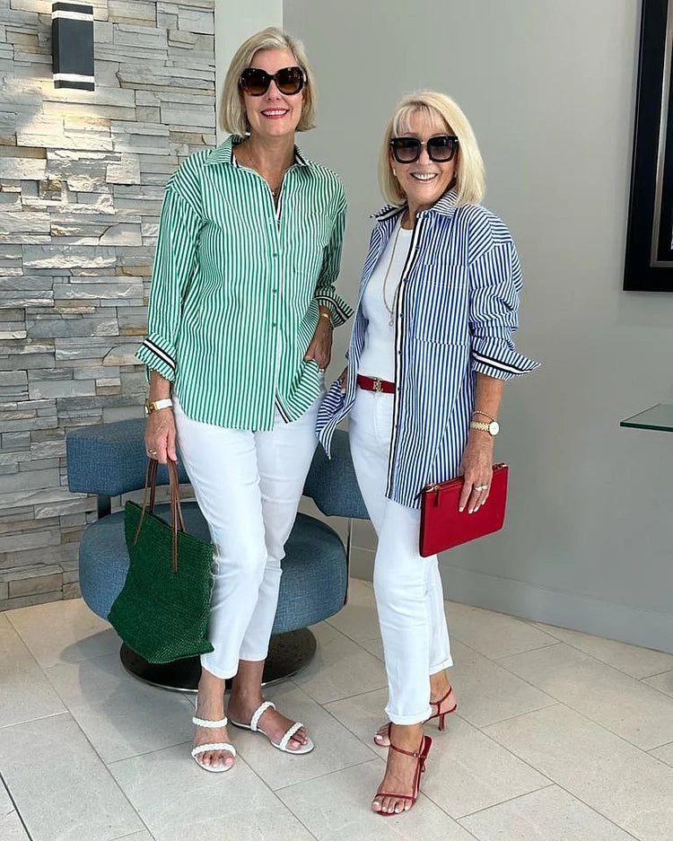 Georgia | Women’s Classic Striped Button Shirt