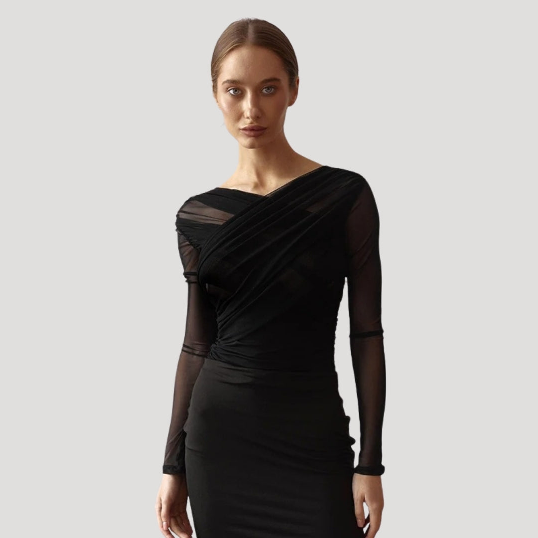 Naomi | Dames Lente Doorschijnende Wrap Lange Mouwen Top