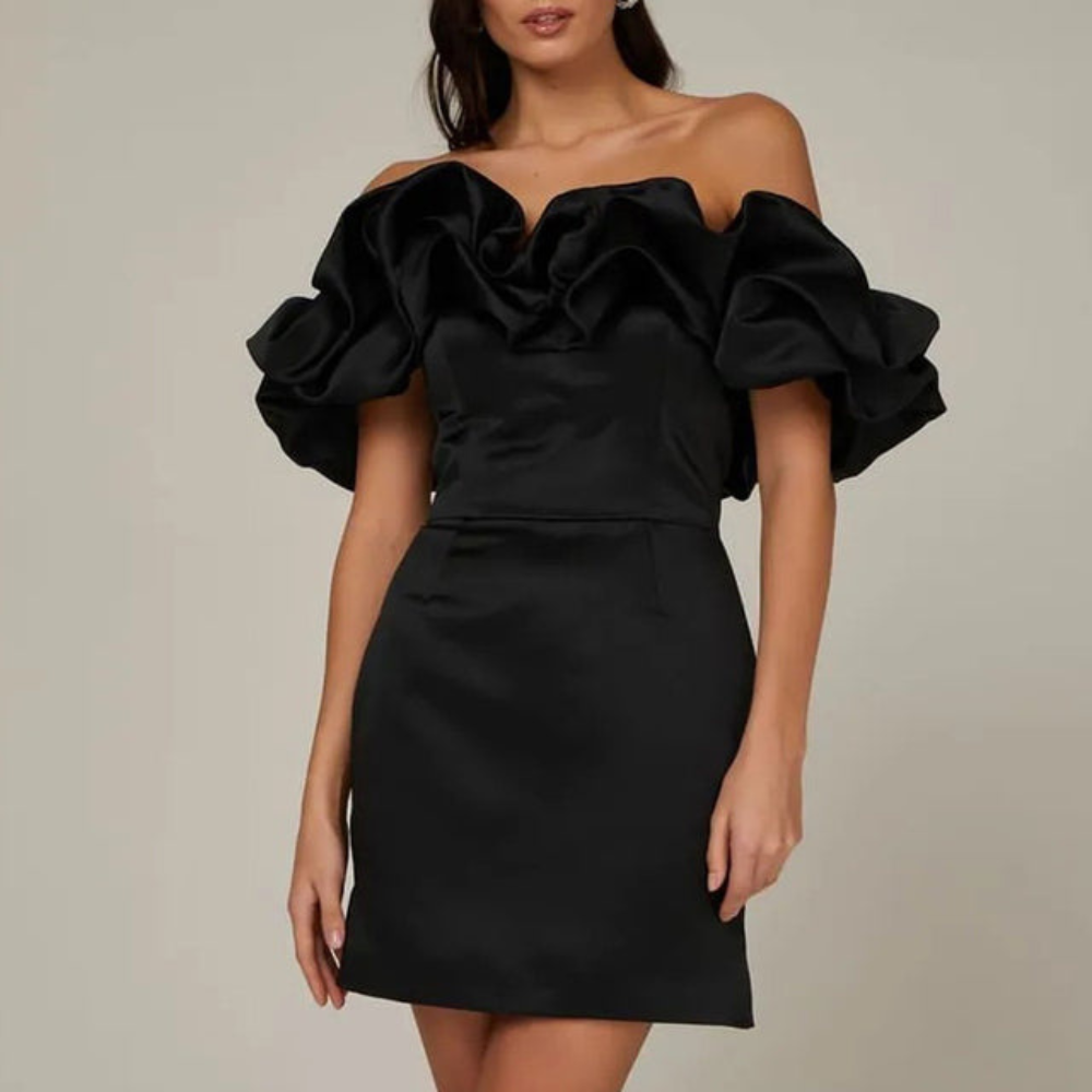 Melanie | Vrouwen Trouwen Gast Ruffle Mini Jurk