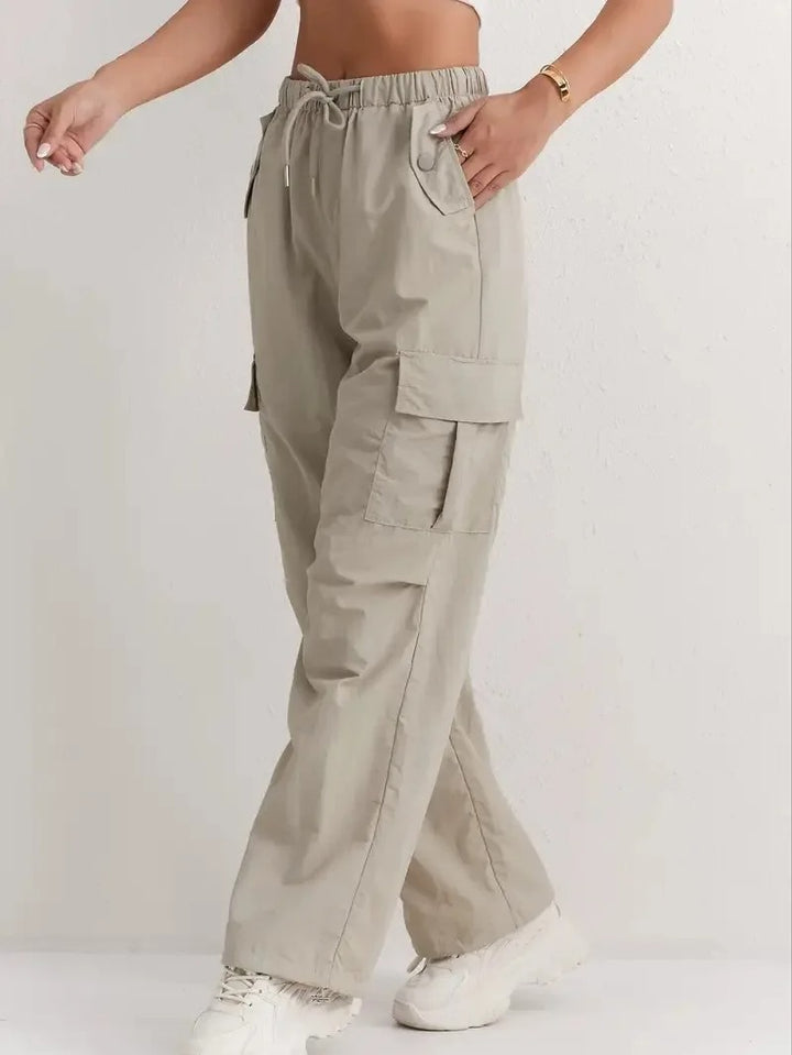 Dahlia | Dames Casual Cargo Broek Met Zakken En Trekkoord