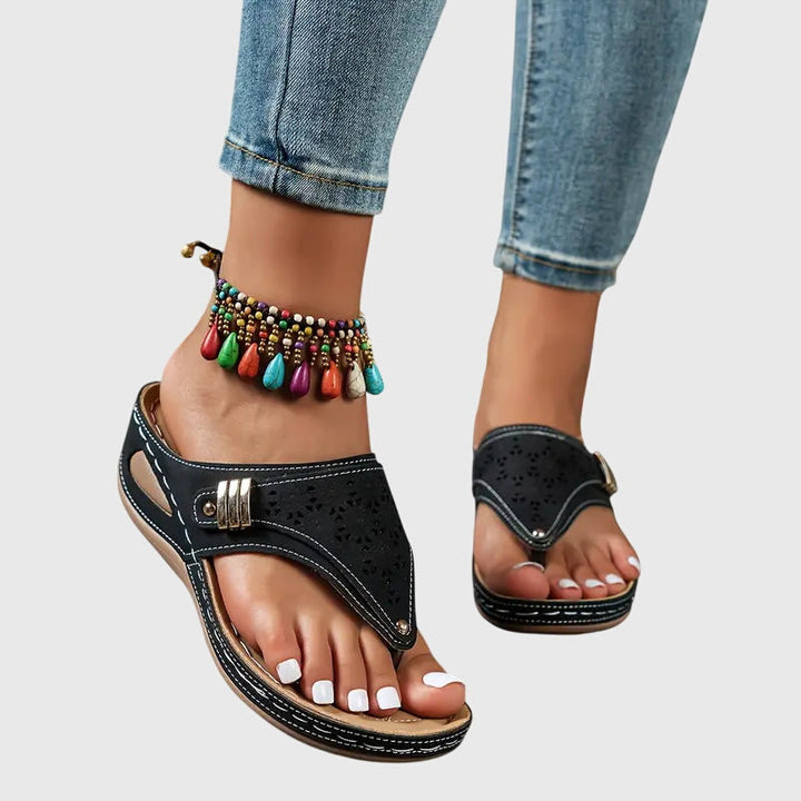 Amelia | Dames instap platte sandalen