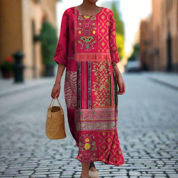 Emma  | Women Ethnic Bohemian Print Maxi Dress