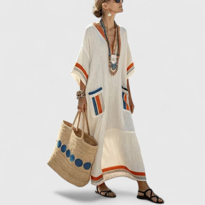 Diana | Dames Boho Maxi Jurk met Zakken
