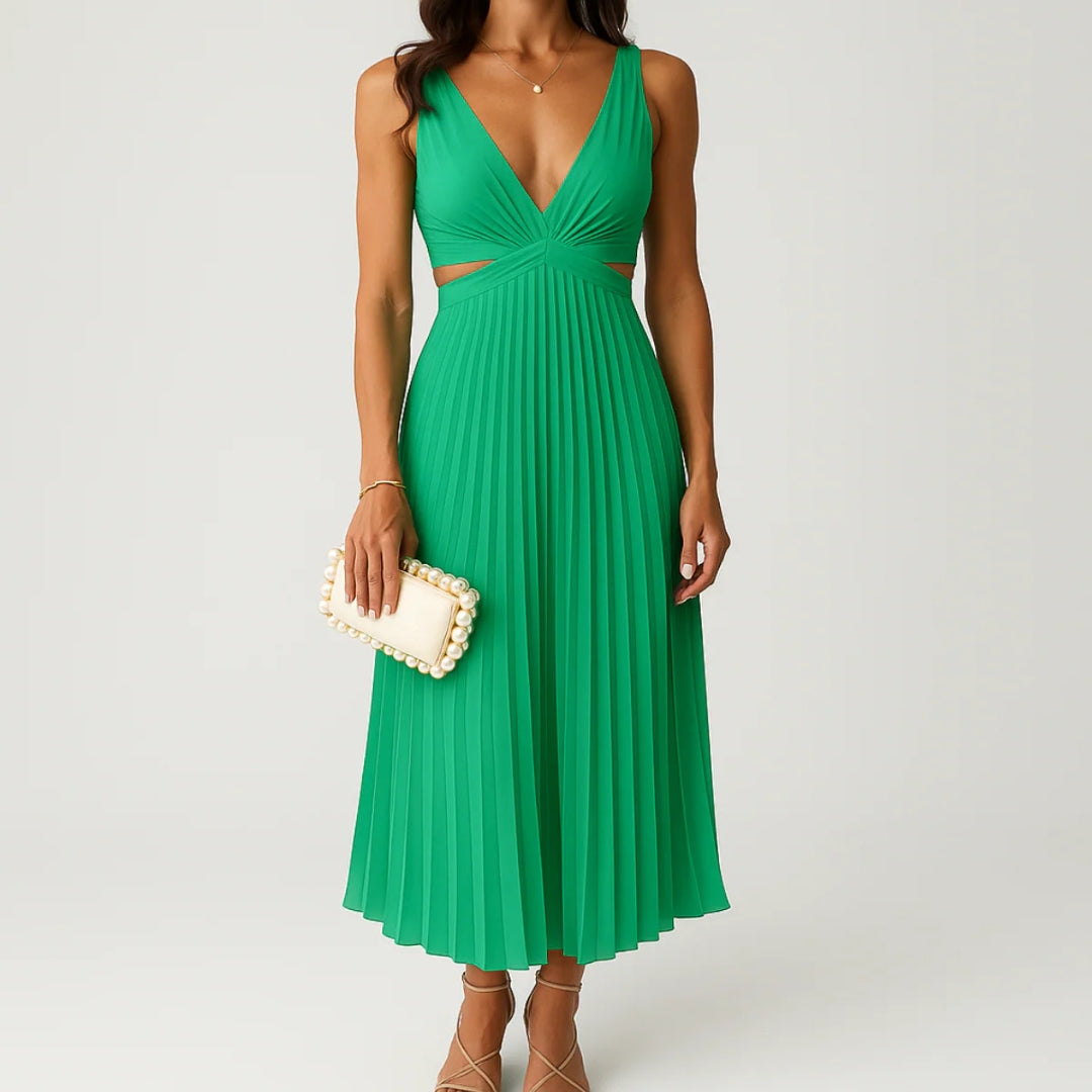 Paige | Dames One Shoulder Geplooide Maxi Avondjurk
