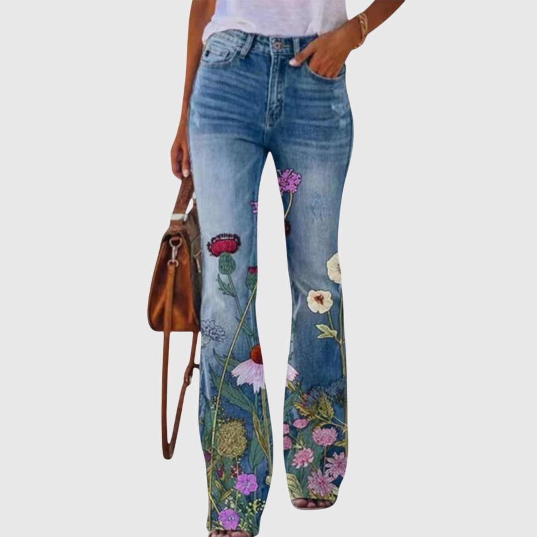 Kimberly | Dames Skinny Jeans met Bloemenprint