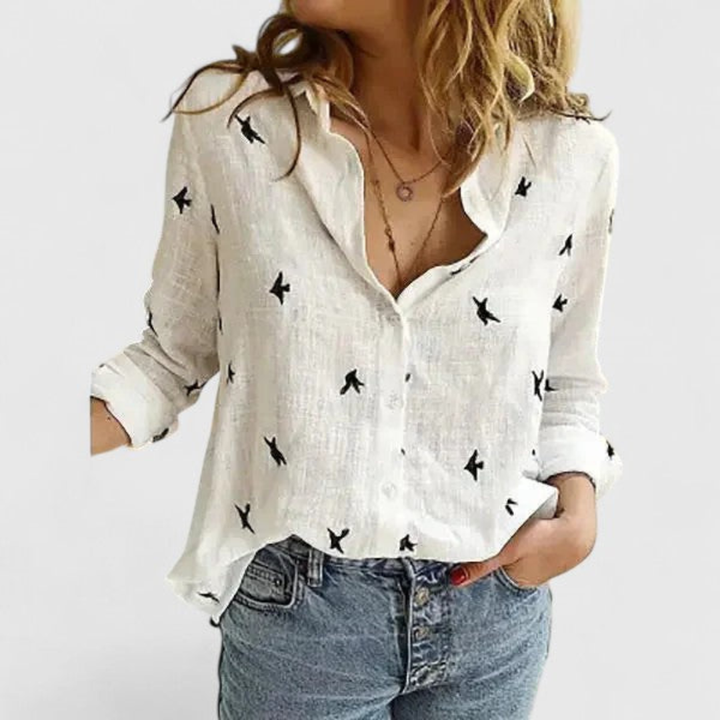Harlow | Dames Casual Blouse met Knopen en V-hals